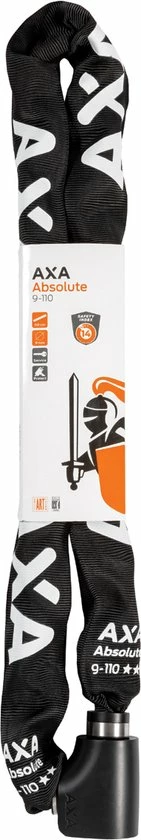 AXA - Absolute 9 - Kettingslot - ART 2 Slot Voor Fietsen - Extra Dikke Schakels - 110 Cm - 9 Mm - Zwart 7 AXA - Absolute 9 - Kettingslot - ART 2 Slot Voor Fietsen - Extra Dikke Schakels - 110 Cm - 9 Mm - Zwart - Afbeelding 7