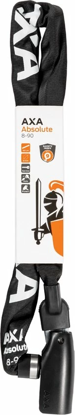 AXA - Absolute 8 - Kettingslot - Slot Voor Fietsen - 90 Cm - 8 Mm - Zwart 7 AXA - Absolute 8 - Kettingslot - Slot Voor Fietsen - 90 Cm - 8 Mm - Zwart - Afbeelding 7