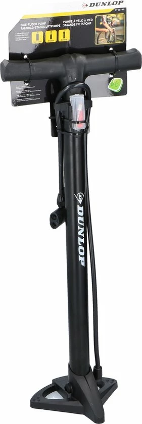 Dunlop Fietspomp - Presta/ Dunlop/ Schrader - Met 2 Adaptoren - Staande Pomp - 62,5 Cm Hoog 9 Dunlop Fietspomp - Presta/ Dunlop/ Schrader - Met 2 Adaptoren - Staande Pomp - 62,5 Cm Hoog - Afbeelding 9
