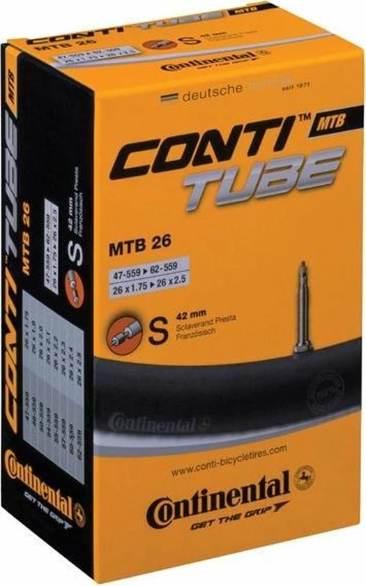 Continental Binnenband Mtb 26 X1.75-2.50 (47/62-559) Fv 42 Mm Zwart 6 Continental Binnenband Mtb 26 X1.75-2.50 (47/62-559) Fv 42 Mm Zwart - Afbeelding 6