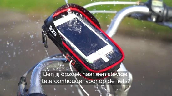 R2B Telefoonhouder Fiets Waterdicht Met 360 Graden Rotatie - Ook Voor Scooter & Motor - Gsm Houder Fiets - Model "Den Haag" - Zwart/Rood - Accessoires 2 R2B Telefoonhouder Fiets Waterdicht Met 360 Graden Rotatie - Ook Voor Scooter & Motor - Gsm Houder Fiets - Model "Den Haag" - Zwart/Rood - Accessoires - Afbeelding 2