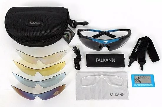 Falkann Basics - Fietsbril / Sportbril Set + 5 Verwisselbare Lenzen Incl. Gepolariseerde Lens - Zwart 4 Falkann Basics - Fietsbril / Sportbril Set + 5 Verwisselbare Lenzen Incl. Gepolariseerde Lens - Zwart - Afbeelding 4