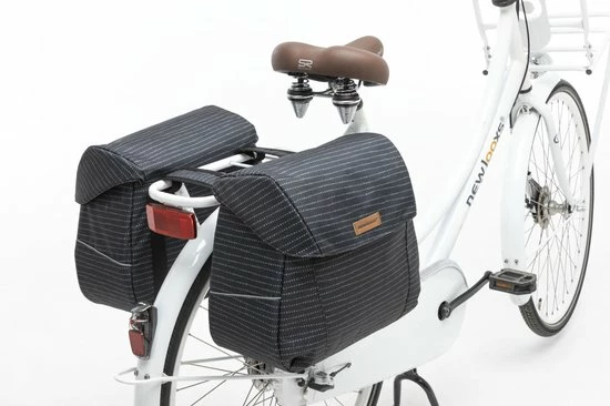 New Looxs Nomi Joli Dubbele Fietstas - 37 Liter - Zwart 8 New Looxs Nomi Joli Dubbele Fietstas - 37 Liter - Zwart - Afbeelding 8