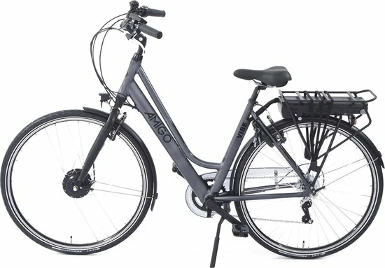 Amigo E-Vibe D1 - Elektrische Stadsfiets Voor Dames - Met 7 Versnellingen - Matgrijs 3 Amigo E-Vibe D1 - Elektrische Stadsfiets Voor Dames - Met 7 Versnellingen - Matgrijs - Afbeelding 3