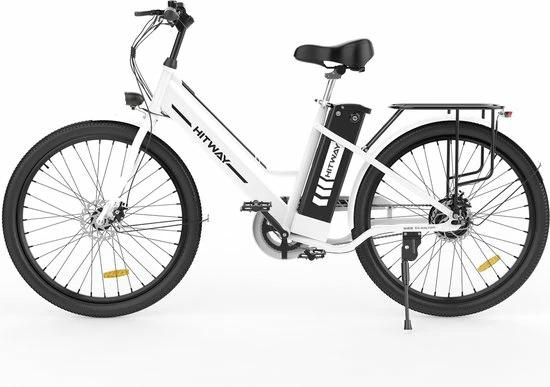Hitway Elektrische Fiets | E-bike Damesfiets | 35-70KM | 26 Inch | 250W Motor | Wit 3 Hitway Elektrische Fiets | E-bike Damesfiets | 35-70KM | 26 Inch | 250W Motor | Wit - Afbeelding 3