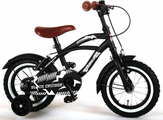 Volare Black Cruiser Kinderfiets - Jongens - 12 Inch - Zwart - 2 Handremmen 6 Volare Black Cruiser Kinderfiets - Jongens - 12 Inch - Zwart - 2 Handremmen - Afbeelding 6