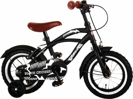 Volare Black Cruiser Kinderfiets - Jongens - 12 Inch - Zwart - 2 Handremmen 3 Volare Black Cruiser Kinderfiets - Jongens - 12 Inch - Zwart - 2 Handremmen - Afbeelding 3