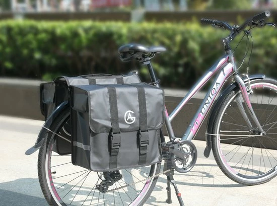 AG Fietstas 46 Liter - Dubbele Fietstas - Extra Veel Ruimte - Waterafstotend - Reflectoren Fietstassen - Electrische Fietsen - Zwart - Dubbel 7 AG Fietstas 46 Liter - Dubbele Fietstas - Extra Veel Ruimte - Waterafstotend - Reflectoren Fietstassen - Electrische Fietsen - Zwart - Dubbel - Afbeelding 7