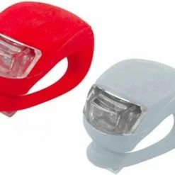 Merkloos LED Fietslampje 2 Stuks (rood & Wit)