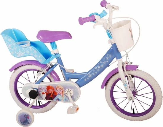 Disney Frozen 2 Kinderfiets - Meisjes - 14 Inch - Blauw/Paars - Twee Handremmen 2 Disney Frozen 2 Kinderfiets - Meisjes - 14 Inch - Blauw/Paars - Twee Handremmen - Afbeelding 2