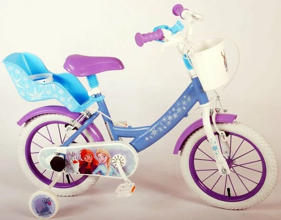 Disney Frozen 2 Kinderfiets - Meisjes - 14 Inch - Blauw/Paars - Twee Handremmen 8 Disney Frozen 2 Kinderfiets - Meisjes - 14 Inch - Blauw/Paars - Twee Handremmen - Afbeelding 8