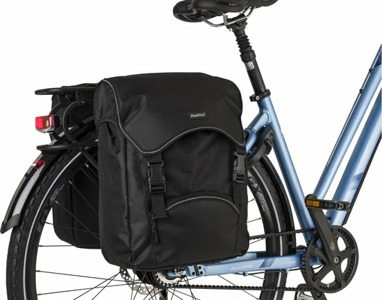 Fastrider Unibag Dubbele Fietstas - Voorzien Van Uitsparing Voor Snelbinders En LED Verlichting - Waterafstotend - Reflectiestrepen - 28 Liter - Zwart 3 Fastrider Unibag Dubbele Fietstas - Voorzien Van Uitsparing Voor Snelbinders En LED Verlichting - Waterafstotend - Reflectiestrepen - 28 Liter - Zwart - Afbeelding 3