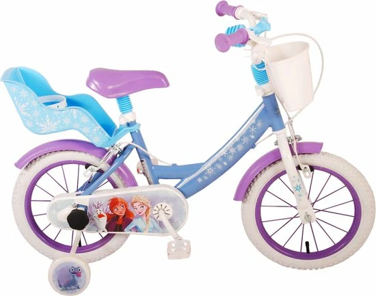 Disney Frozen 2 Kinderfiets - Meisjes - 14 Inch - Blauw/Paars - Twee Handremmen 1 Disney Frozen 2 Kinderfiets - Meisjes - 14 Inch - Blauw/Paars - Twee Handremmen