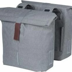 Basil City Dubbele Fietstas - Grijs Melee - 32 Liter