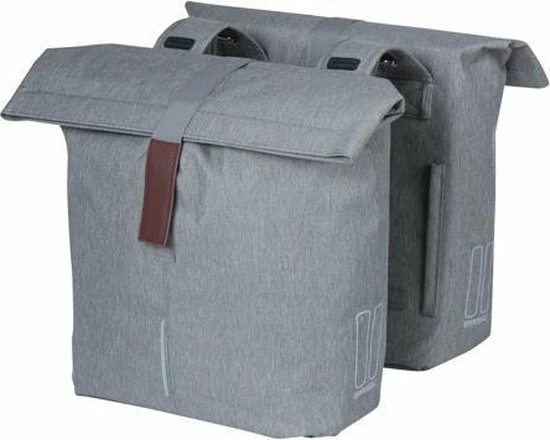 Basil City Dubbele Fietstas - Grijs Melee - 32 Liter 1 Basil City Dubbele Fietstas - Grijs Melee - 32 Liter