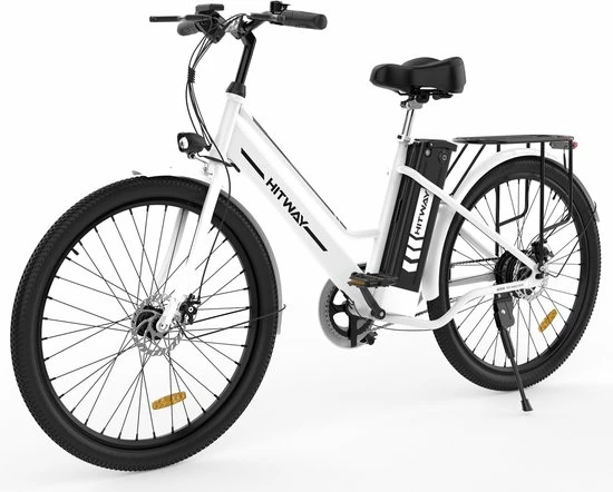 Hitway Elektrische Fiets | E-bike Damesfiets | 35-70KM | 26 Inch | 250W Motor | Wit 1 Hitway Elektrische Fiets | E-bike Damesfiets | 35-70KM | 26 Inch | 250W Motor | Wit