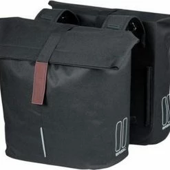 Basil City Dubbele Fietstas - Zwart - 32 Liter