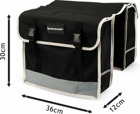 Dunlop - Dubbele Fietstas - Zwart - 26 L 2 Dunlop - Dubbele Fietstas - Zwart - 26 L - Afbeelding 2