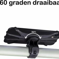 BTH Telefoonhouder Fiets Universeel Siliconen - Fiets Telefoonhouder Kinderwagen - Telefoon Houder Fiets Draaibaar - Zwart -Windgoo Shop 550x448 7