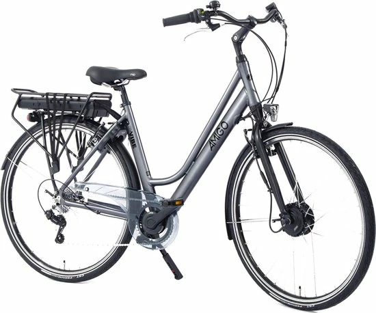 Amigo E-Vibe D1 - Elektrische Stadsfiets Voor Dames - Met 7 Versnellingen - Matgrijs 2 Amigo E-Vibe D1 - Elektrische Stadsfiets Voor Dames - Met 7 Versnellingen - Matgrijs - Afbeelding 2