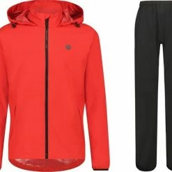 AGU GO Regenpak Essential Unisex - Rood - M - Dames & Heren - Waterdicht & Ademend