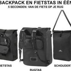 Dutch Mountains Enkele Fietstas | Rugzak | 100% Waterdicht | Fietstas, Schoudertas En Rugtas In 1 | 28 Liter | Carbon / Zwart -Windgoo Shop 550x464