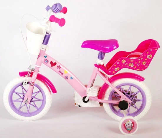 Volare Paw Patrol Kinderfiets - Meiden - 12 Inch - Roze - Doortrapper 12 Volare Paw Patrol Kinderfiets - Meiden - 12 Inch - Roze - Doortrapper - Afbeelding 12