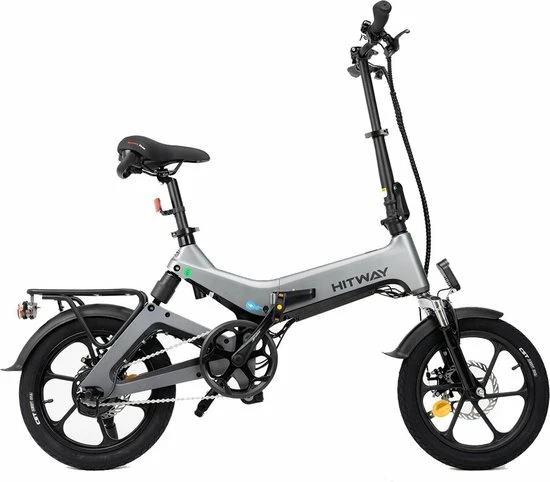 Merkloos Hitway 14F005 Elektrische Fiets Opvouwbaar | 250W Motor | 7.5Ah | 16" | Grijs / Zwart 6 Merkloos Hitway 14F005 Elektrische Fiets Opvouwbaar | 250W Motor | 7.5Ah | 16" | Grijs / Zwart - Afbeelding 6