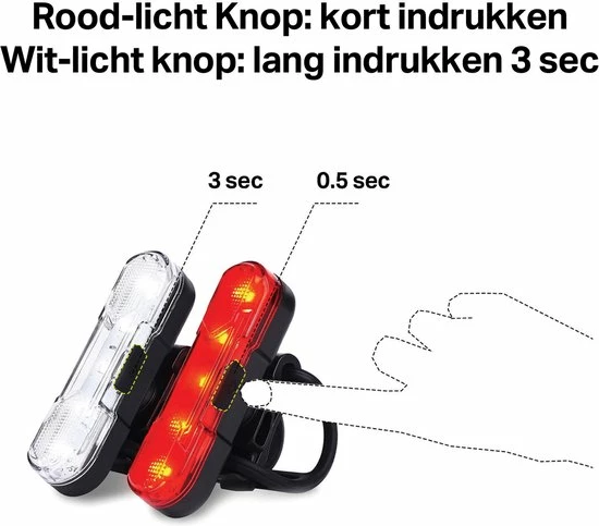 Transnect® – Fietsverlichting LED Set - 4 Lichtstanden – USB Oplaadbaar - Draagbaar – Waterdicht 3 Transnect® – Fietsverlichting LED Set - 4 Lichtstanden – USB Oplaadbaar - Draagbaar – Waterdicht - Afbeelding 3