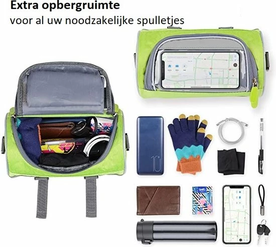 DICY Fiets Stuurtas - Fietstas Stuur Met Smartphone / Telefoonhouder & Kaarthouder Zwart 4 DICY Fiets Stuurtas - Fietstas Stuur Met Smartphone / Telefoonhouder & Kaarthouder Zwart - Afbeelding 4