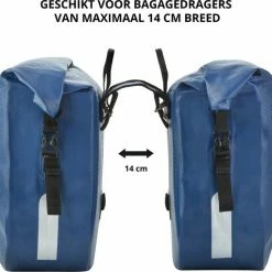 Dutch Mountains Dubbele Fietstas 46 Ltr | 100% Waterdichte Fietstas | Rolltop Sluiting | Reflectoren | Blauw -Windgoo Shop 550x510 11