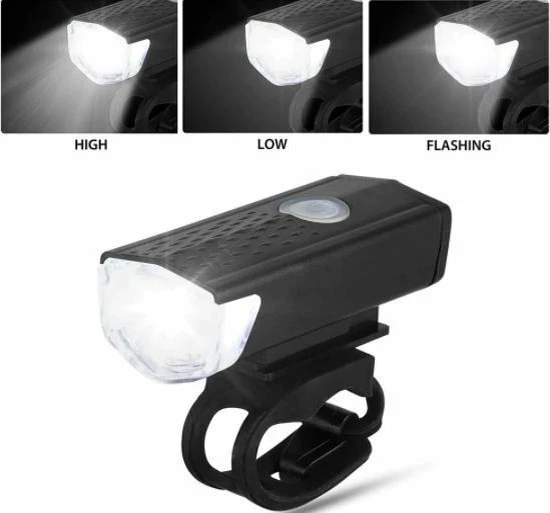 WSI Waterdichte Oplaadbare Fietslamp - 300 Lumen - Superfelle Fietsverlichting Met USB-kabel - Zwart 1 WSI Waterdichte Oplaadbare Fietslamp - 300 Lumen - Superfelle Fietsverlichting Met USB-kabel - Zwart