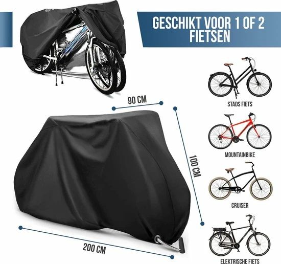 Strex Fietshoes Universeel Voor Alle Fietsen - Waterdicht 210D Oxford - Fiets Hoes Voor 1/2 Fietsen - Incl. Opbergzak 7 Strex Fietshoes Universeel Voor Alle Fietsen - Waterdicht 210D Oxford - Fiets Hoes Voor 1/2 Fietsen - Incl. Opbergzak - Afbeelding 7