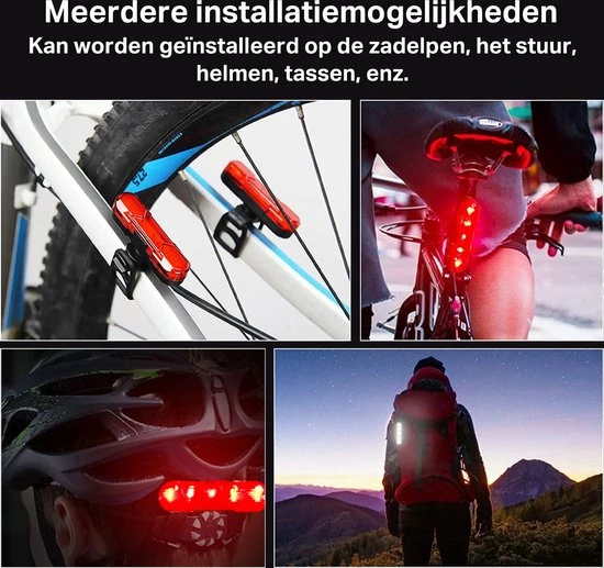 Transnect® – Fietsverlichting LED Set - 4 Lichtstanden – USB Oplaadbaar - Draagbaar – Waterdicht 6 Transnect® – Fietsverlichting LED Set - 4 Lichtstanden – USB Oplaadbaar - Draagbaar – Waterdicht - Afbeelding 6