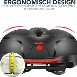 Achaté Fietszadel - Unisex - Extra Comfortabel - Ventilerend - Incl. Zadelhoes En Installatiemateriaal -Windgoo Shop 550x518 5