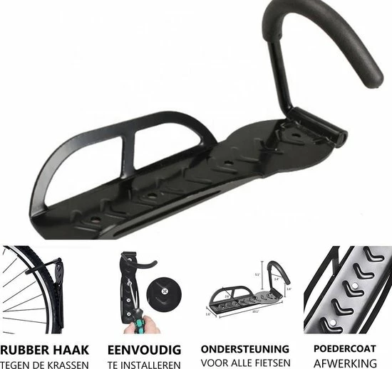 Merkloos Fiets Ophangsysteem 2x | Fietshaak | Muurbeugel | Ophangbeugel | Fietsbeugel | Fietsenrek | 25 KG 2 Merkloos Fiets Ophangsysteem 2x | Fietshaak | Muurbeugel | Ophangbeugel | Fietsbeugel | Fietsenrek | 25 KG - Afbeelding 2