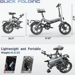 Merkloos Hitway 14F005 Elektrische Fiets Opvouwbaar | 250W Motor | 7.5Ah | 16" | Grijs / Zwart 19 Merkloos Hitway 14F005 Elektrische Fiets Opvouwbaar | 250W Motor | 7.5Ah | 16" | Grijs / Zwart -Windgoo Shop 550x525 5