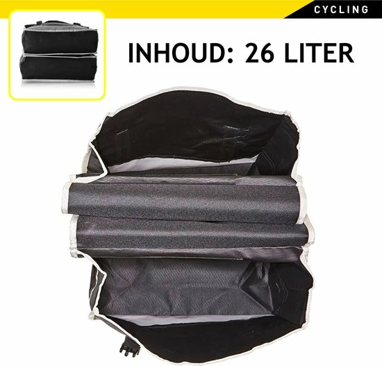 Dunlop - Dubbele Fietstas - Zwart - 26 L 4 Dunlop - Dubbele Fietstas - Zwart - 26 L - Afbeelding 4