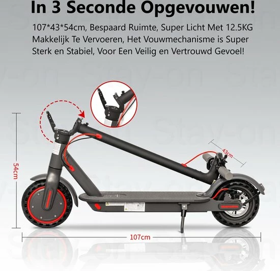 Stay-on Aovo M365 Pro | Elektrische Step | 350w |10.5ah! |31km/h! | Bereik 30/35km | Met APP | 8 Stay-on Aovo M365 Pro | Elektrische Step | 350w |10.5ah! |31km/h! | Bereik 30/35km | Met APP | - Afbeelding 8