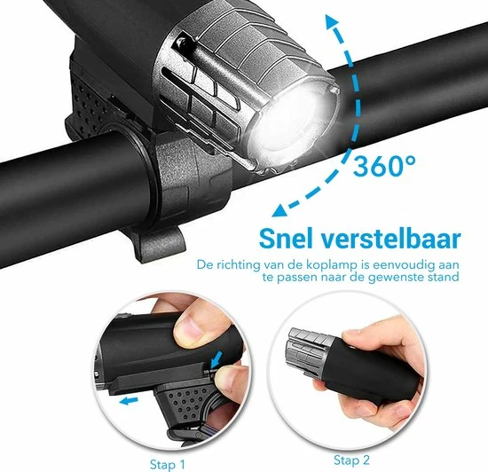 TIGIOO Fietslamp - Fietslampjes Set Koplamp - Fietslamp Voorlicht & Achterlicht USB Oplaadbaar 3 TIGIOO Fietslamp - Fietslampjes Set Koplamp - Fietslamp Voorlicht & Achterlicht USB Oplaadbaar - Afbeelding 3
