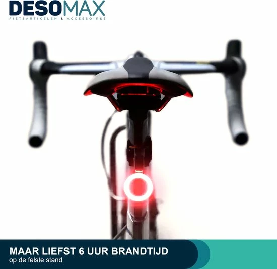 DesoMax Fietslicht Achterlicht LED USB Oplaadbaar Helder Rond - Achterlicht Voor Racefiets En MTB Herkenningslicht 7 DesoMax Fietslicht Achterlicht LED USB Oplaadbaar Helder Rond - Achterlicht Voor Racefiets En MTB Herkenningslicht - Afbeelding 7