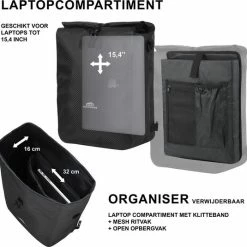 Dutch Mountains Enkele Fietstas | Rugzak | 100% Waterdicht | Fietstas, Schoudertas En Rugtas In 1 | 28 Liter | Carbon / Zwart -Windgoo Shop 550x535 1