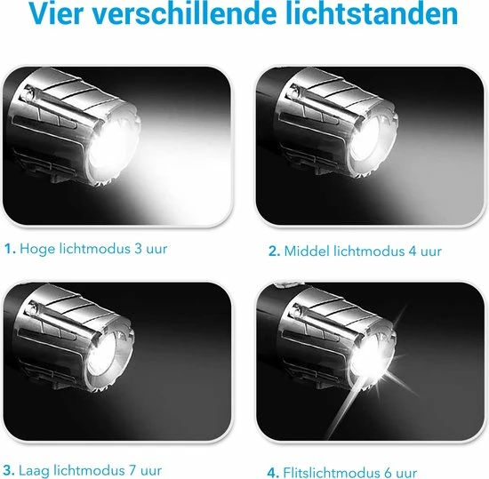 TIGIOO Fietslamp - Fietslampjes Set Koplamp - Fietslamp Voorlicht & Achterlicht USB Oplaadbaar 9 TIGIOO Fietslamp - Fietslampjes Set Koplamp - Fietslamp Voorlicht & Achterlicht USB Oplaadbaar - Afbeelding 9