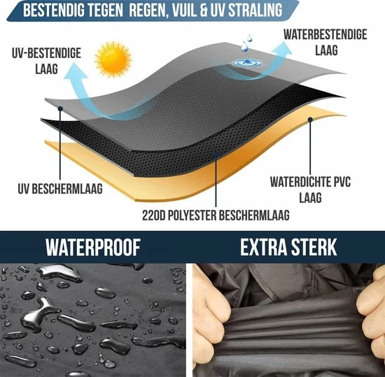 Strex Fietshoes Universeel Voor Alle Fietsen - Waterdicht 210D Oxford - Fiets Hoes Voor 1/2 Fietsen - Incl. Opbergzak 6 Strex Fietshoes Universeel Voor Alle Fietsen - Waterdicht 210D Oxford - Fiets Hoes Voor 1/2 Fietsen - Incl. Opbergzak - Afbeelding 6