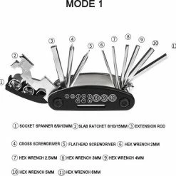 LOUZIR Multitool Fiets Reparatie Toolkit 16-delig - Race Fiets Mountainbike- Vouwgereedschap Fiets- Zakgereedschap 24 LOUZIR Multitool Fiets Reparatie Toolkit 16-delig - Race Fiets Mountainbike- Vouwgereedschap Fiets- Zakgereedschap -Windgoo Shop 550x540