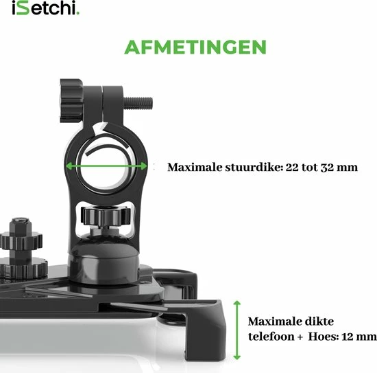 ISetchi Telefoonhouder Fiets Met 360 Graden Rotatie - Stevig & Stabiel - Ook Voor Scooter & Motor Gsm Telefoon Houder Fiets - Anti Shock & Vibratie Ontwerp - Fietshouder Smartphone Mobiel - Zwart 8 ISetchi Telefoonhouder Fiets Met 360 Graden Rotatie - Stevig & Stabiel - Ook Voor Scooter & Motor Gsm Telefoon Houder Fiets - Anti Shock & Vibratie Ontwerp - Fietshouder Smartphone Mobiel - Zwart - Afbeelding 8