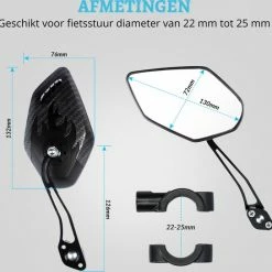 NueNext Fietsspiegel Ebike 2 Stuks Achteruitkijk Spiegel Op Stuur Multi-verstelbaar 360 Rotatie - Speed-pedelec -Windgoo Shop 550x544 19