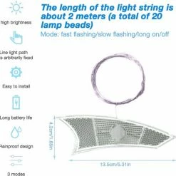 BOTC LED Spaakverlichting - Fiets Licht - Lichtsnoer Fietswiel - 20 Leds - 2meter - 1 Fietswiel - Blauw -Windgoo Shop 550x545 6