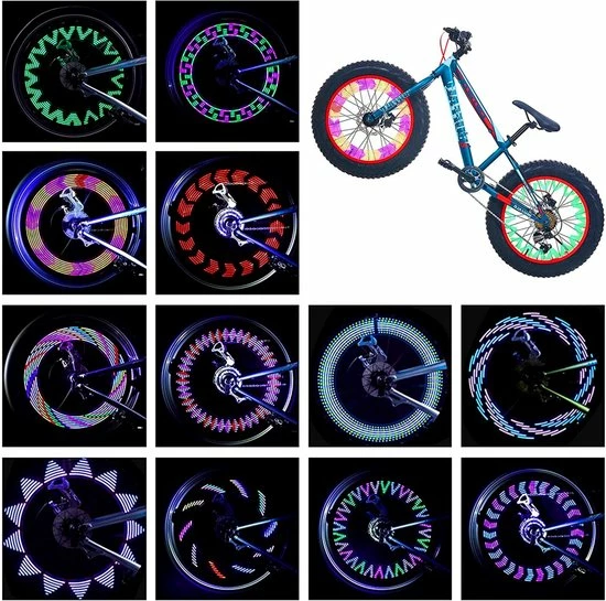 BOTC Spaakverlichting Fiets - 30 Patronen - Spaakverlichting Met Bewegingssensor - LED Fietswiel Spaak Licht 2 BOTC Spaakverlichting Fiets - 30 Patronen - Spaakverlichting Met Bewegingssensor - LED Fietswiel Spaak Licht - Afbeelding 2