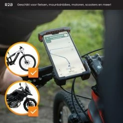 R2B Robuuste Telefoonhouder Fiets Met 360 Graden Rotatie - Gsm Houder - Ook Voor Scooter En Motor - Accessoires - Model "Delft" -Windgoo Shop 550x547 4